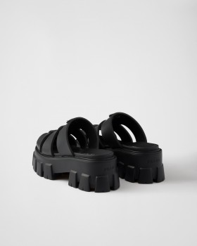 Prada Monolith Rubber Mules Black