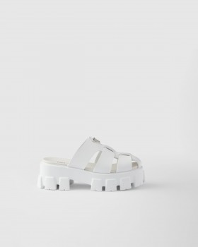 Prada Monolith Rubber Mules White