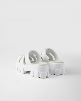 Prada Monolith Rubber Mules White