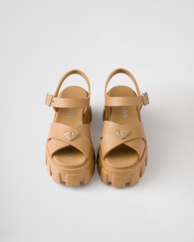 Prada Monolith Rubber Sandals Barley