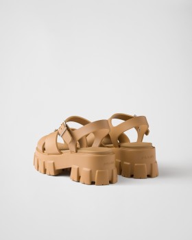 Prada Monolith Rubber Sandals Barley