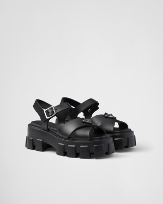 Prada Monolith Rubber Sandals Black