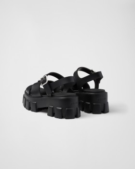 Prada Monolith Rubber Sandals Black