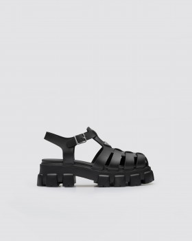 Prada Monolith Rubber Sandals Black