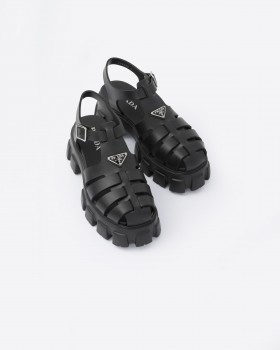 Prada Monolith Rubber Sandals Black