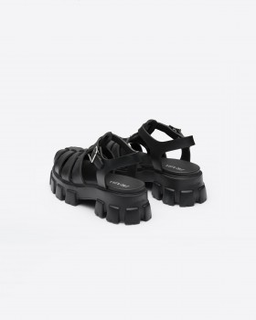 Prada Monolith Rubber Sandals Black
