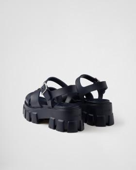 Prada Monolith Rubber Sandals Navy