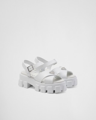Prada Monolith Rubber Sandals White