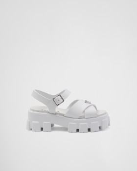 Prada Monolith Rubber Sandals White