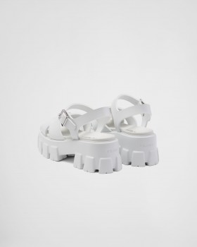 Prada Monolith Rubber Sandals White