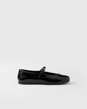 Prada Naplak Patent Leather Ballerinas Black