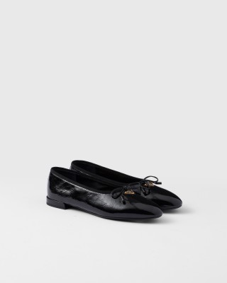 Prada Naplak Patent Leather Ballerinas Black