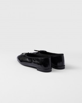 Prada Naplak Patent Leather Ballerinas Black