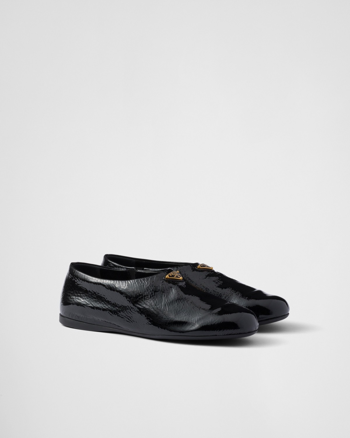 Prada Naplak Patent Leather Ballerinas Black
