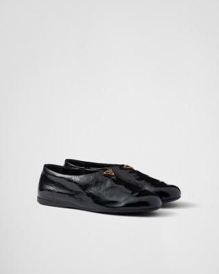 Prada Naplak Patent Leather Ballerinas Black