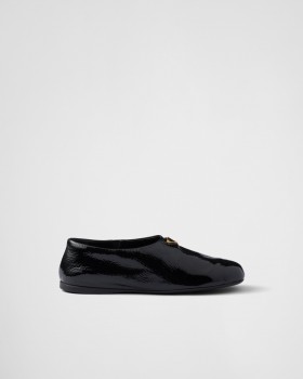 Prada Naplak Patent Leather Ballerinas Black