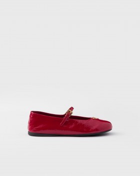 Prada Naplak Patent Leather Ballerinas Cherry Red