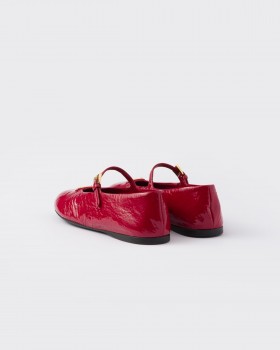 Prada Naplak Patent Leather Ballerinas Cherry Red