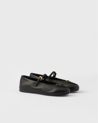 Prada Nappa Leather Ballerinas Black