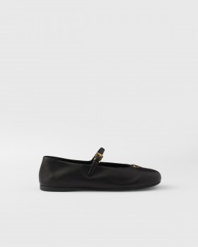 Prada Nappa Leather Ballerinas Black