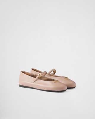 Prada Nappa Leather Ballerinas Powder Pink