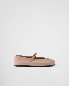 Prada Nappa Leather Ballerinas Powder Pink