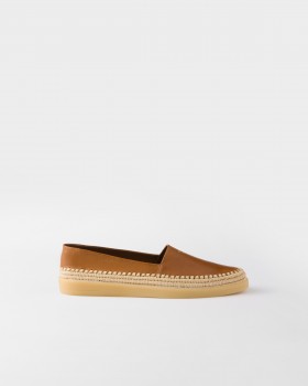 Prada Nappa Leather Espadrilles Light Tan