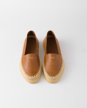 Prada Nappa Leather Espadrilles Light Tan