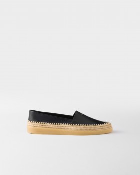 Prada Nappa Leather Espadrilles Navy