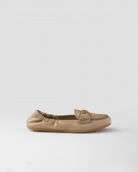 Prada Nappa Leather Loafers Sand Beige