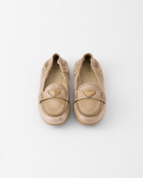 Prada Nappa Leather Loafers Sand Beige