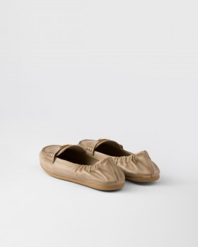 Prada Nappa Leather Loafers Sand Beige