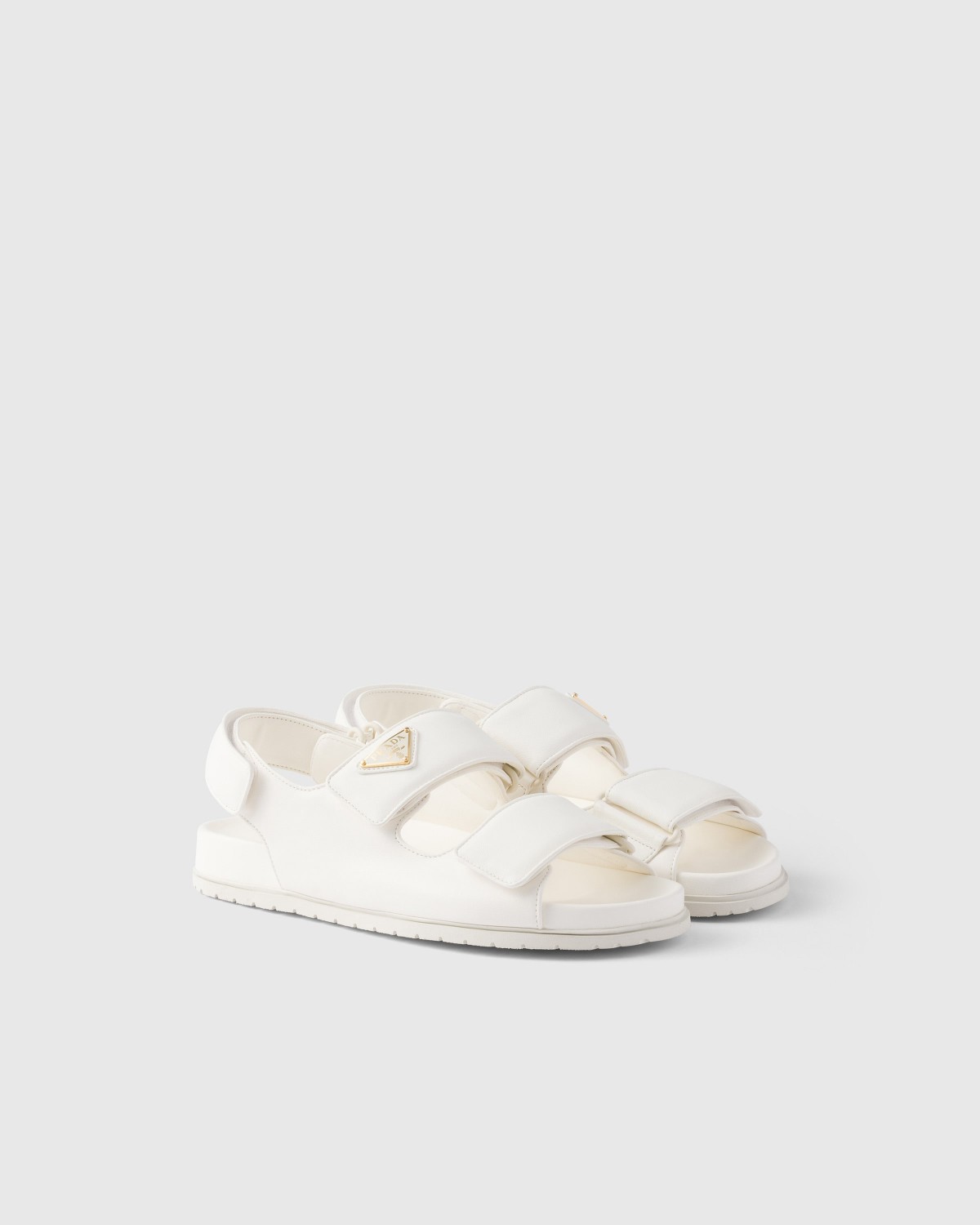 Prada Nappa Leather Sandals Ivory