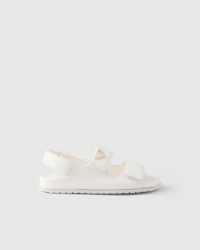 Prada Nappa Leather Sandals Ivory