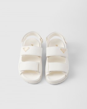 Prada Nappa Leather Sandals Ivory