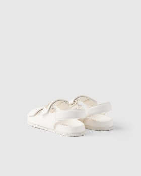 Prada Nappa Leather Sandals Ivory
