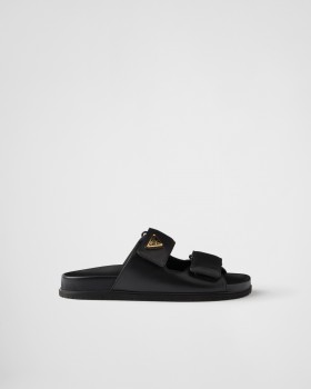 Prada Nappa Leather Slides Black