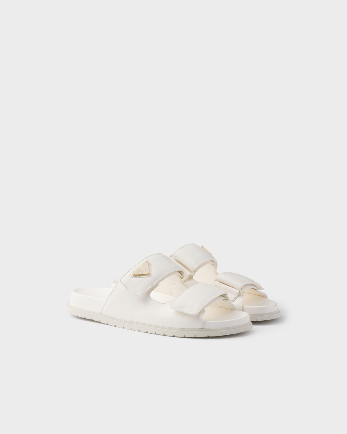 Prada Nappa Leather Slides Ivory