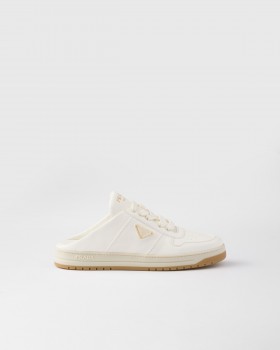 Prada Nappa Leather Sneaker Mules Ivory
