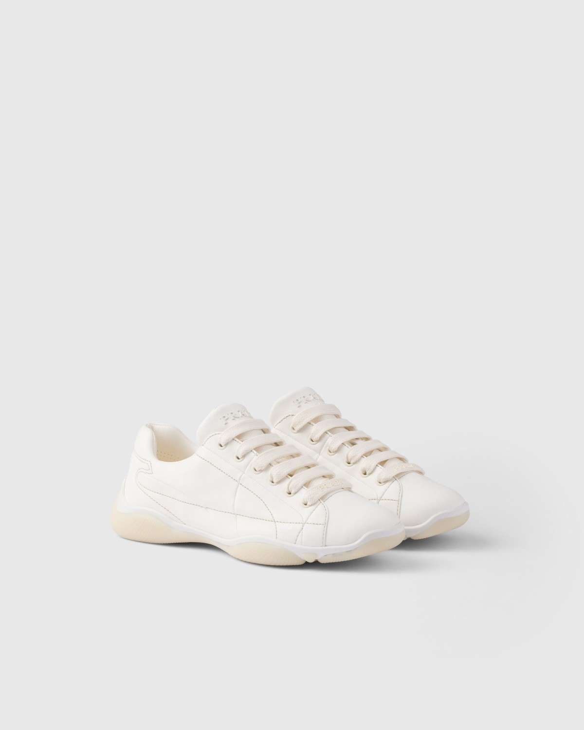 Prada Nappa Leather Sneakers Ivory