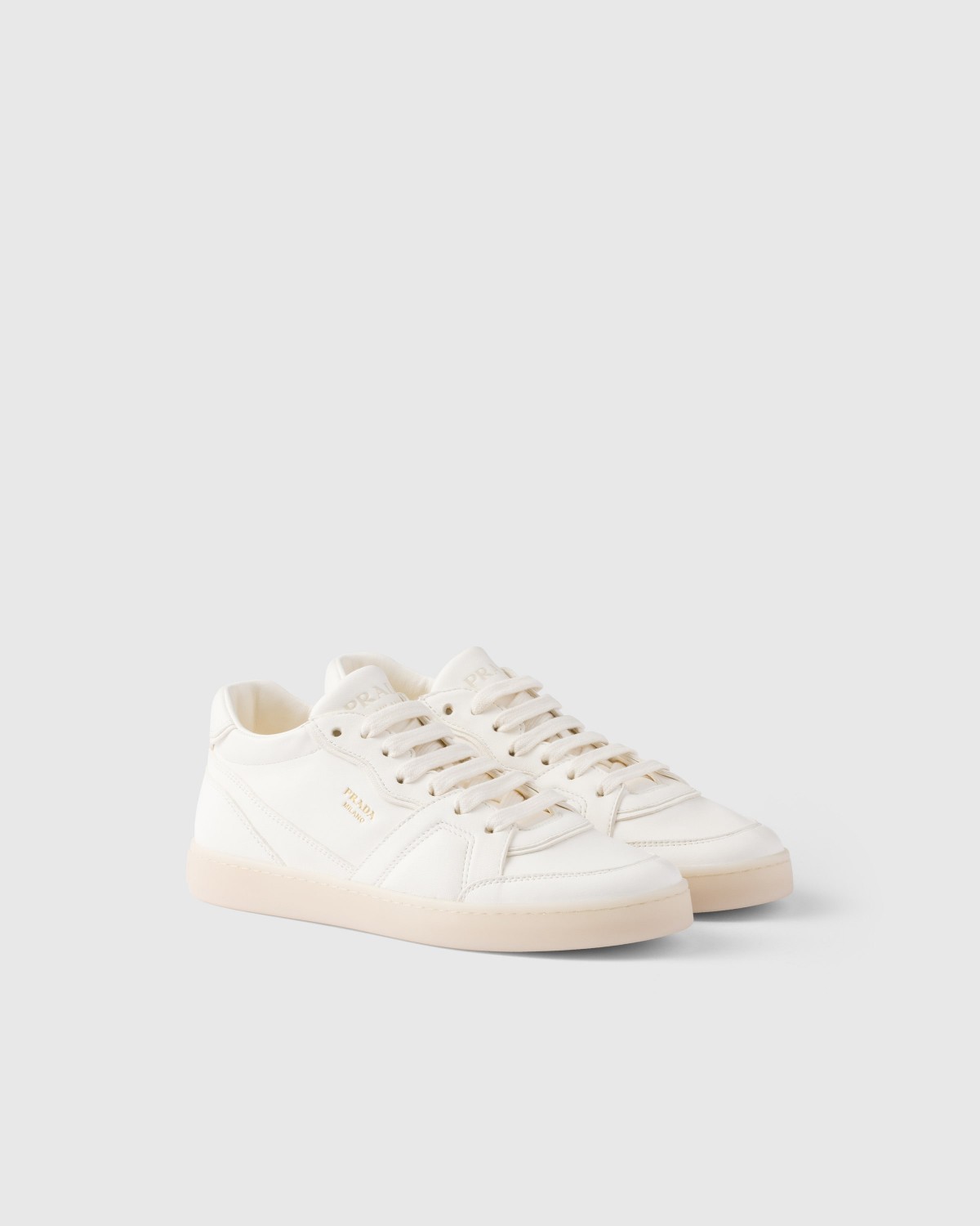 Prada Nappa Leather Sneakers Ivory