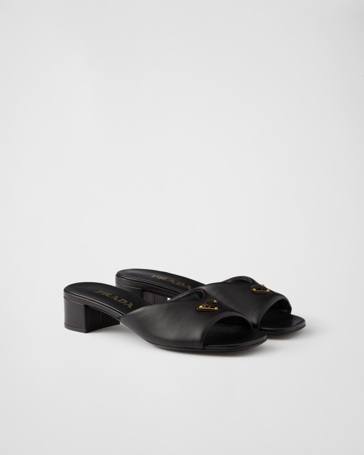 Prada Padded Nappa Leather Sandals Black