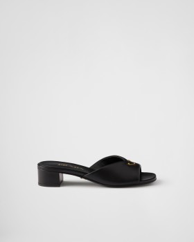 Prada Padded Nappa Leather Sandals Black