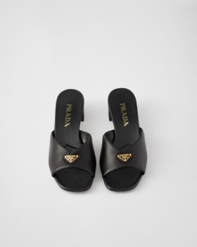 Prada Padded Nappa Leather Sandals Black