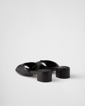 Prada Padded Nappa Leather Sandals Black