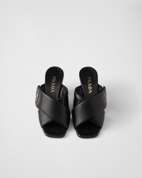 Prada Padded Nappa Leather Sandals Black