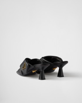 Prada Padded Nappa Leather Sandals Black