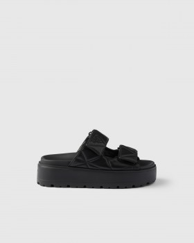 Prada Padded Nappa Leather Slides Black
