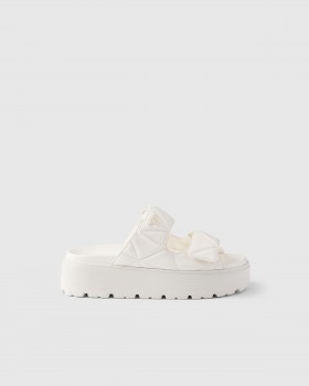 Prada Padded Nappa Leather Slides Ivory