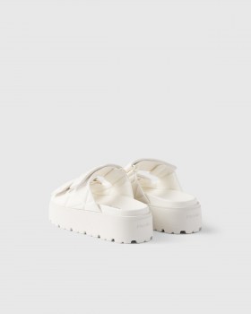 Prada Padded Nappa Leather Slides Ivory